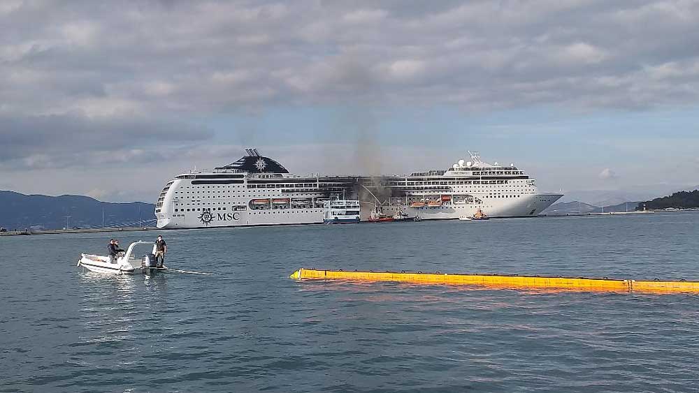 Κέρκυρα: Υπό μερικό έλεγχο η πυρκαγιά στο κρουαζιερόπλοιο